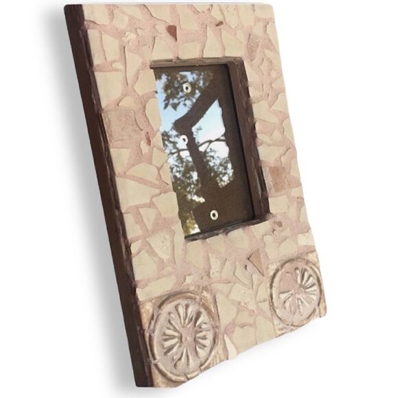 Original Hand Crafted Mosaic Tile Tabletop Picture Frame Artist Signed - Picture 4 of 11